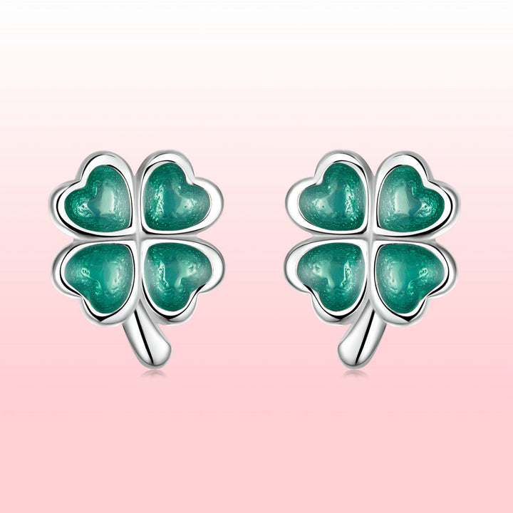 925 Sterling Silver Enamel Plated Platinum Earrings for Women