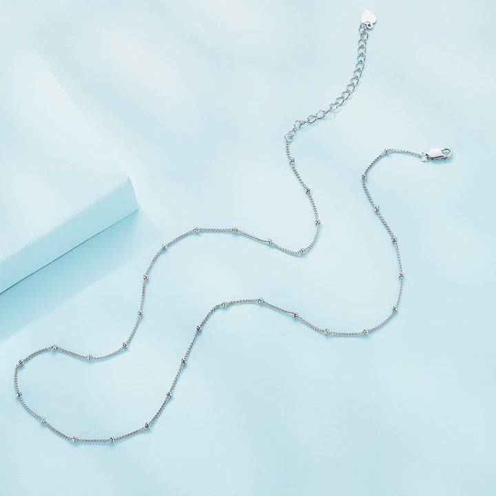 925 Sterling Silver Plated Platinum 45cm Necklace for Women