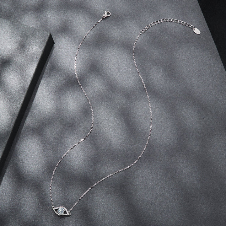 925 Sterling Silver Moissanite Necklace 40+5cm in Length for Women
