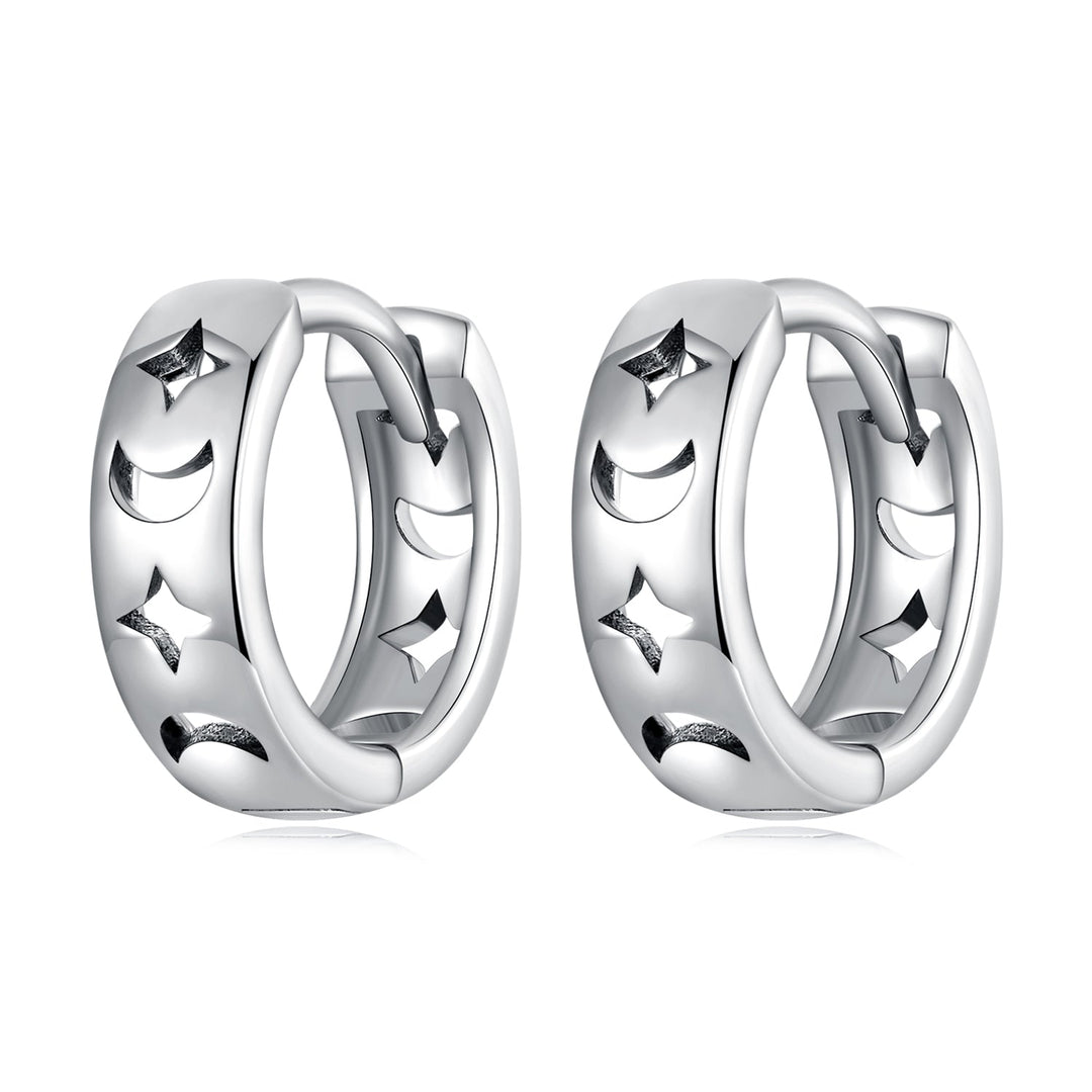 925 Sterling Silver Oxidized Earrings for Women 1.2*0.4cm