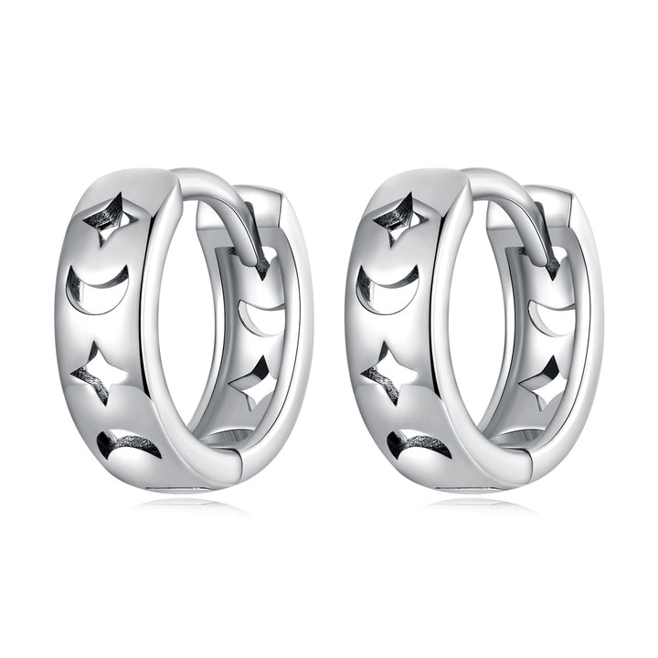 925 Sterling Silver Oxidized Earrings for Women 1.2*0.4cm