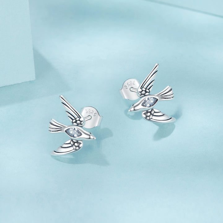 925 Sterling Silver Oxidized CZ Earrings for Women