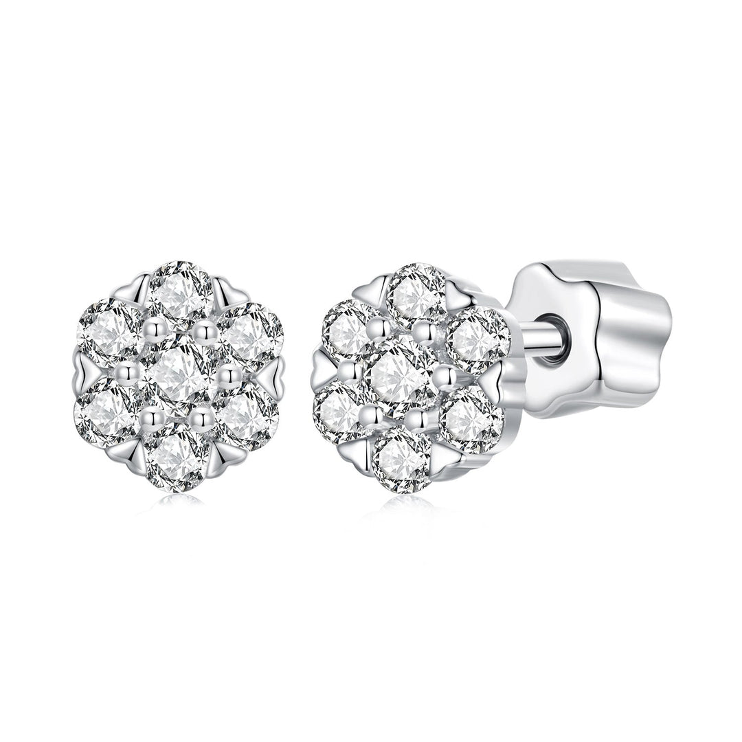 925 Sterling Silver Moissanite 0.15ct/0.027ct Earrings for Women