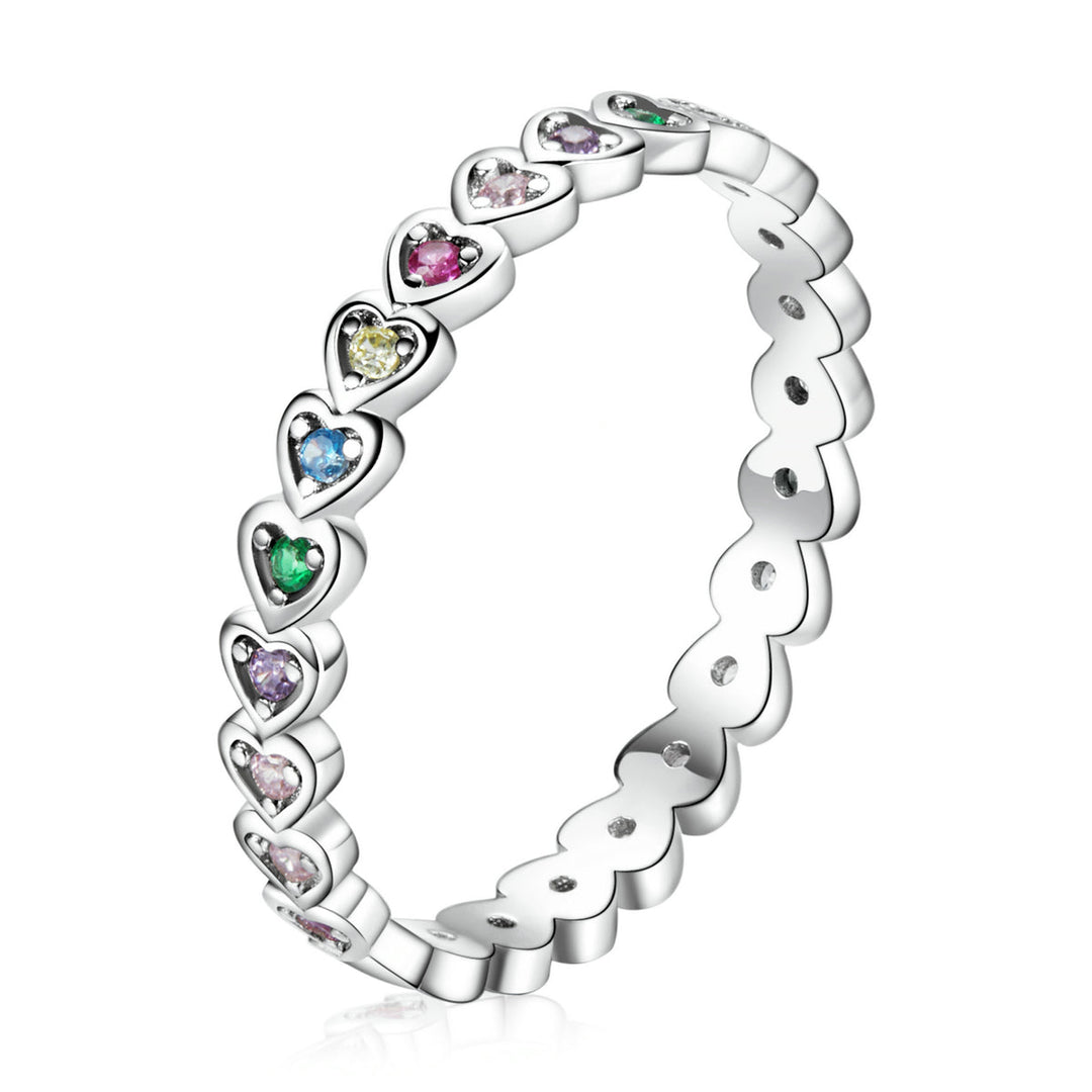 925 Sterling Silver &amp; Platinum Plated 0.29cm CZ Ring for Women Size 6.0
