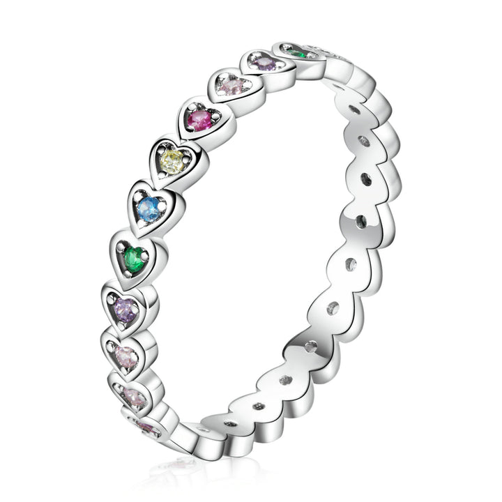 925 Sterling Silver &amp; Platinum Plated 0.29cm CZ Ring for Women Size 6.0