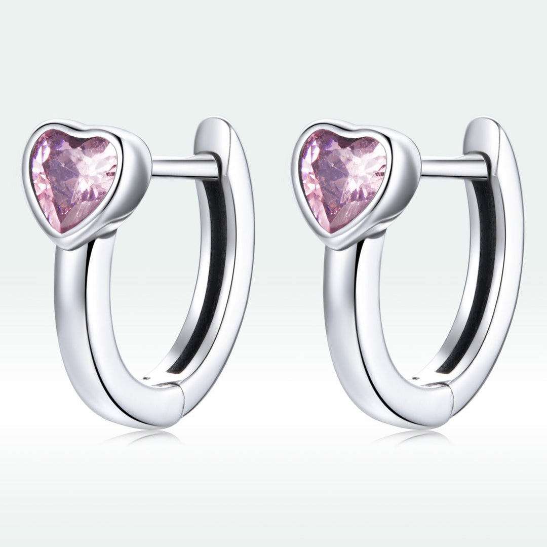 925 Sterling Silver Earrings with Pavé Setting CZ, Oxidized Silver, 1.2x0.5cm for Women