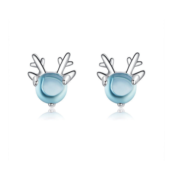 925 Sterling Silver Transparent Glass Earrings