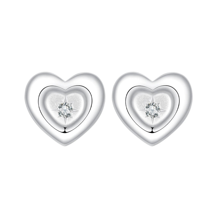 925 Sterling Silver White Gold Plated CZ Earrings