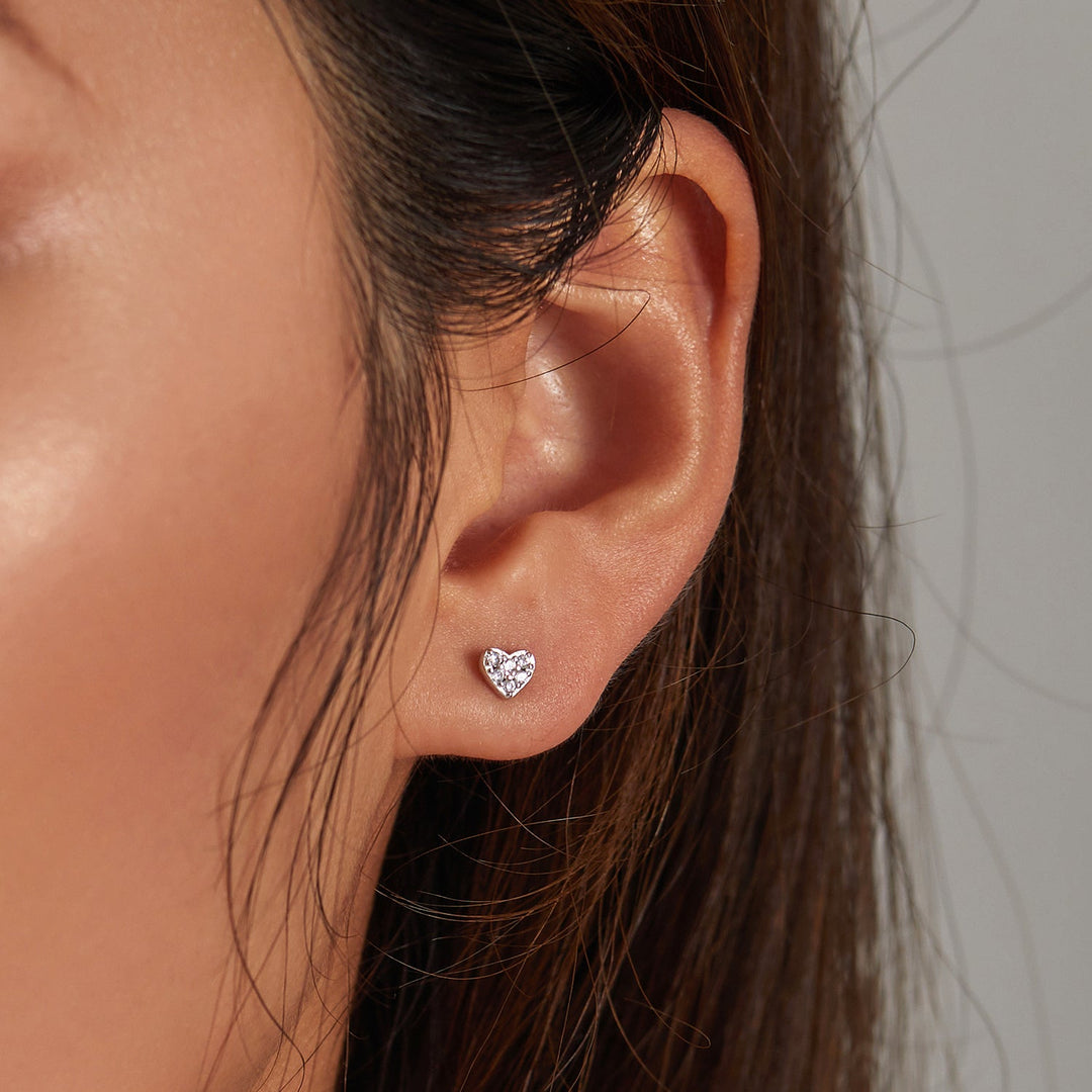 925 Sterling Silver Earrings with Pavé Setting CZ