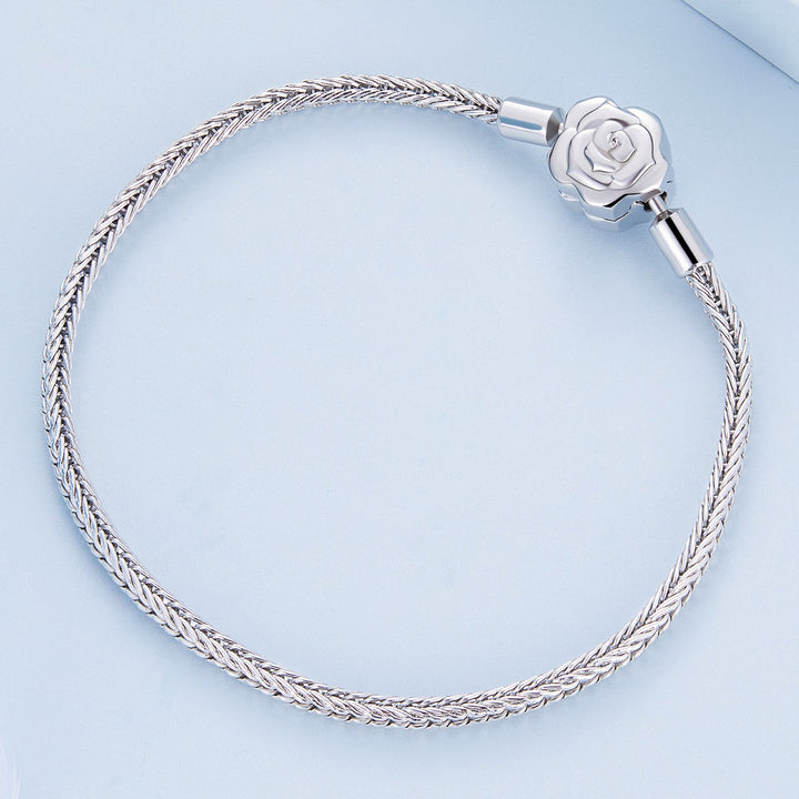 925 Sterling Silver Bracelet with Pavé Setting CZ, 17cm for Women