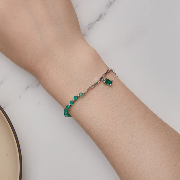 925 Sterling Silver Bracelet with Pavé Setting CZ - 210mm - for Women