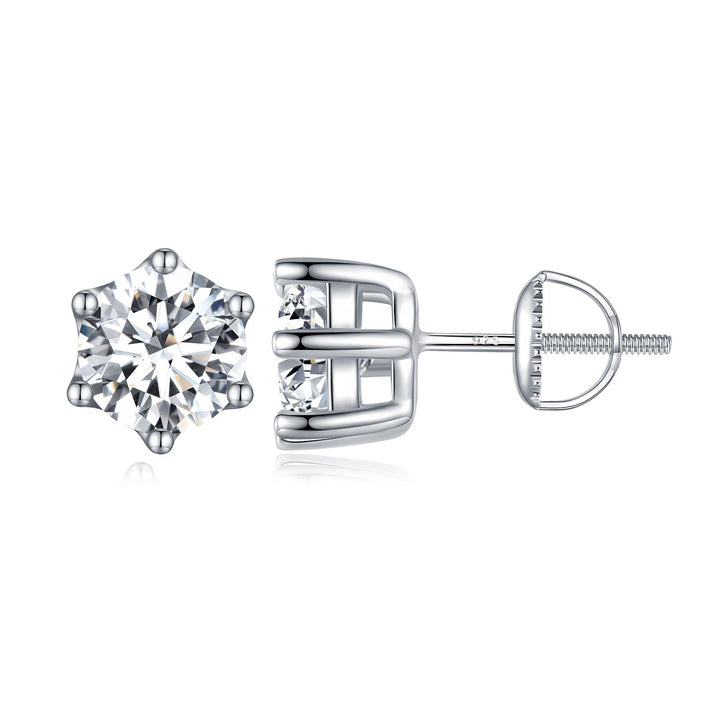 925 Sterling Silver Pavé Set CZ Earrings for Women - 0.5x0.5 cm