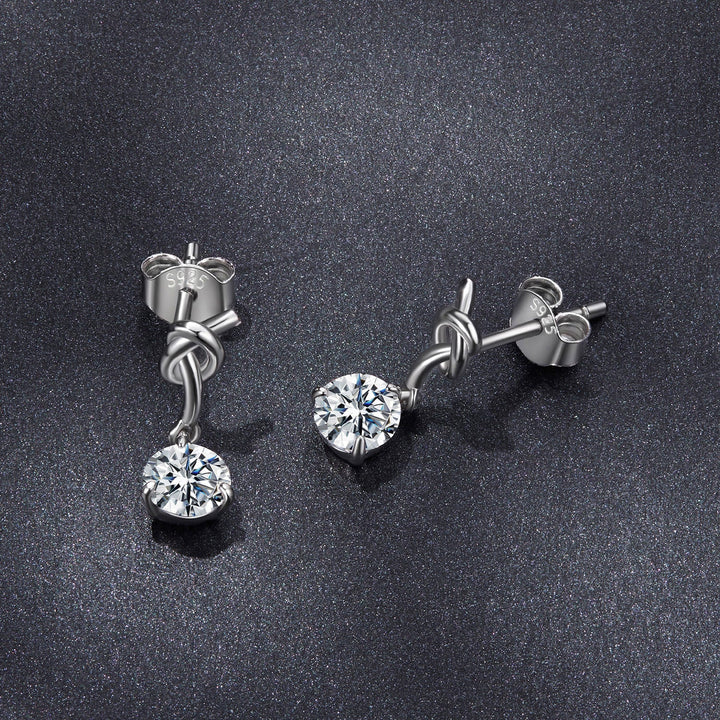925 Sterling Silver Moissanite 0.50 Carat Earrings for Women
