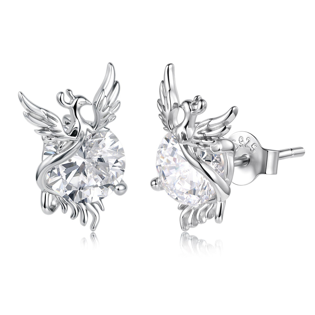 925 Sterling Silver White Gold Plated 1.4x0.9cm Pavé CZ Earrings for Women