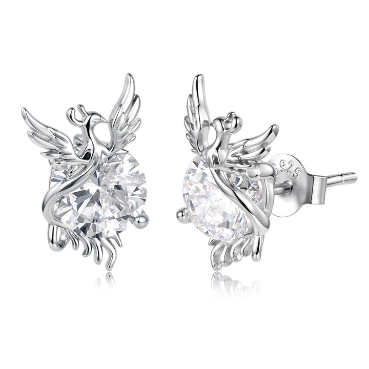 925 Sterling Silver White Gold Plated 1.4x0.9cm Pavé CZ Earrings for Women