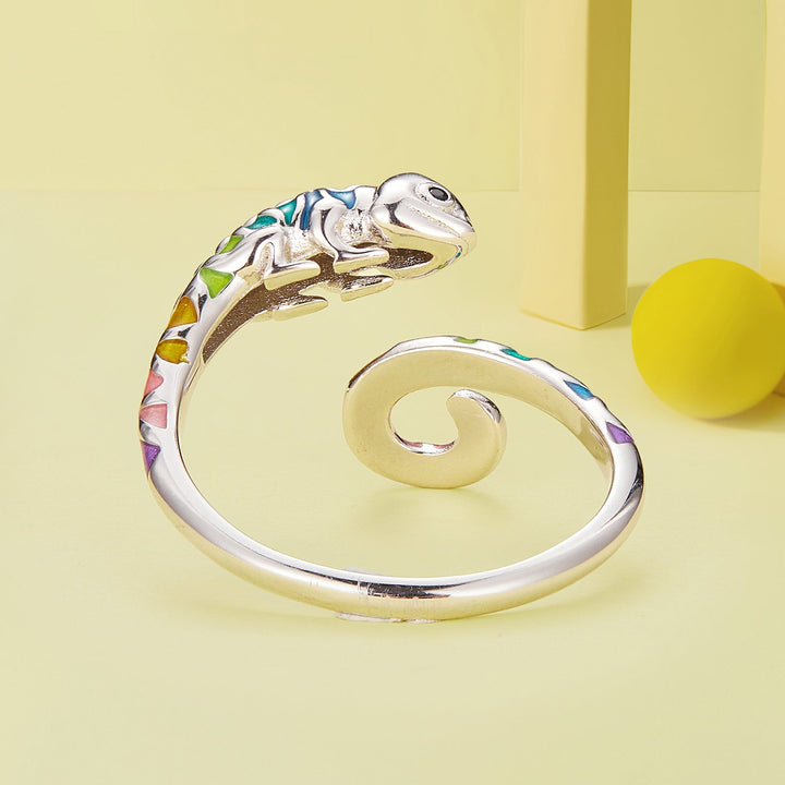 925 Sterling Silver Enamel Process Pavé Setting CZ Ring for Women
