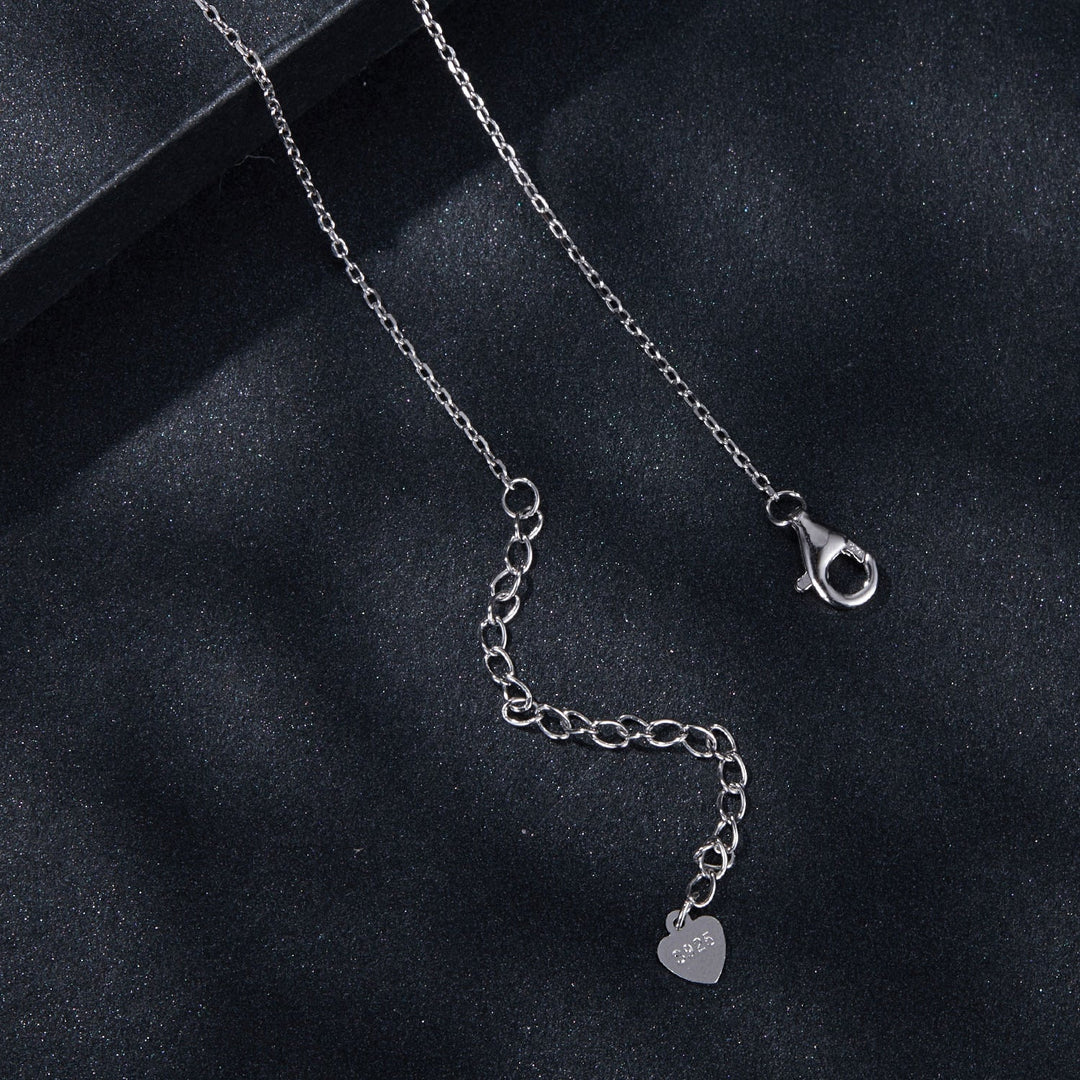 925 Sterling Silver Moissanite 0.5 Carat Necklace with CZ for Women