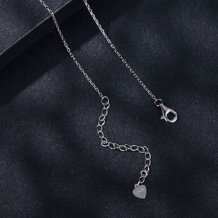925 Sterling Silver Moissanite 0.5 Carat Necklace with CZ for Women