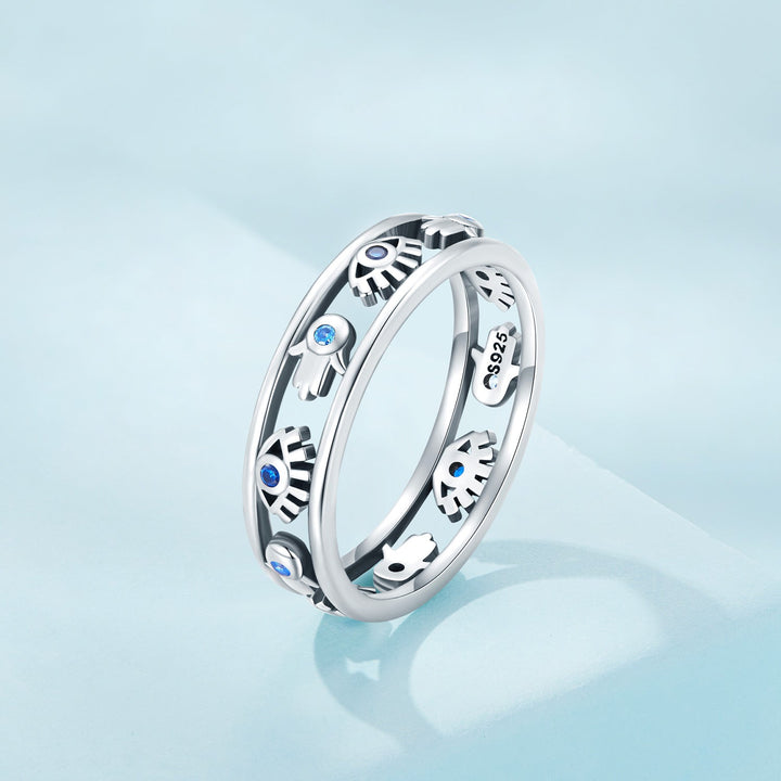 925 Sterling Silver Oxidized Silver Ring with Pavé Setting CZ, Size 6 for Women