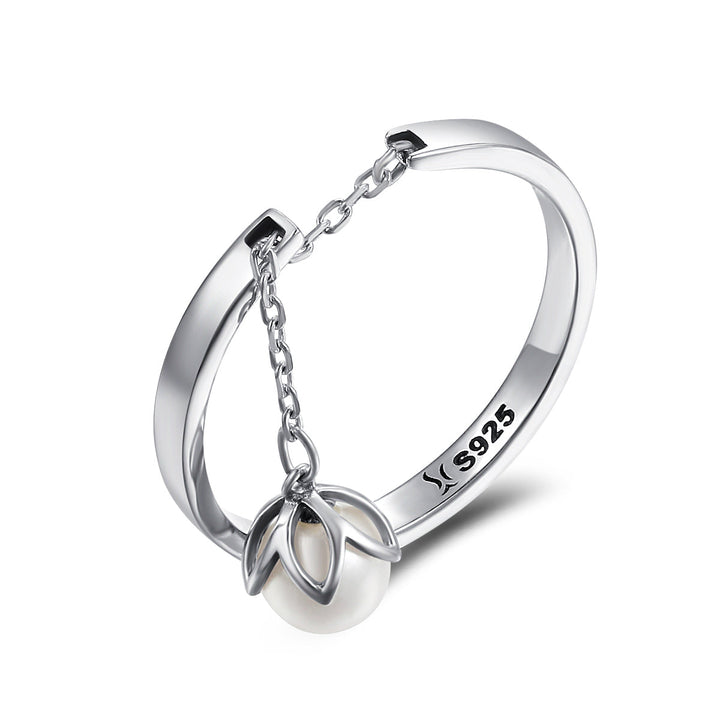 S925 Sterling Silver Ring Width 0.2CM Bead 0.6CM for Women