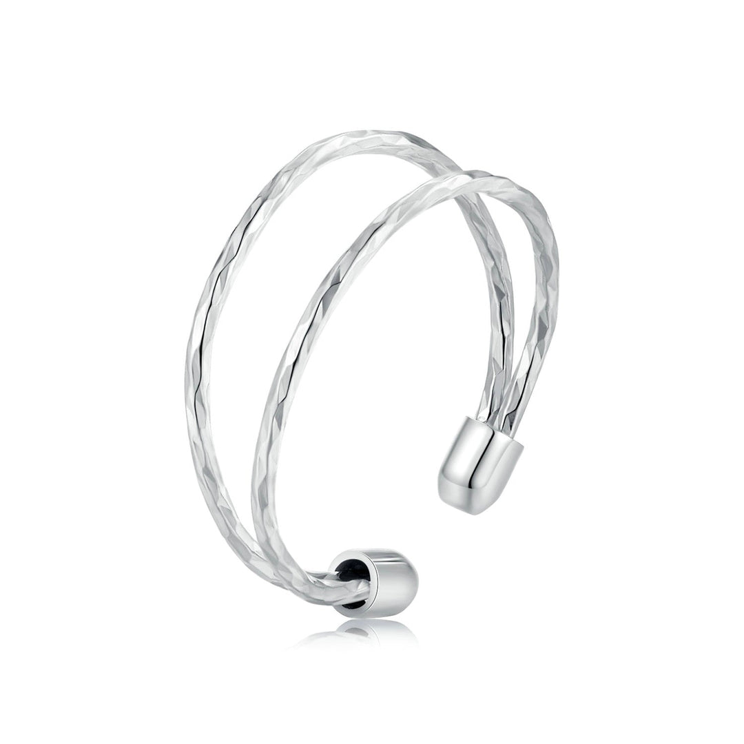 925 Sterling Silver &amp; White Gold Plated Ring for Women - Stylish Width 2.3-6.3mm