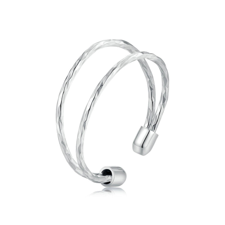 925 Sterling Silver &amp; White Gold Plated Ring for Women - Stylish Width 2.3-6.3mm