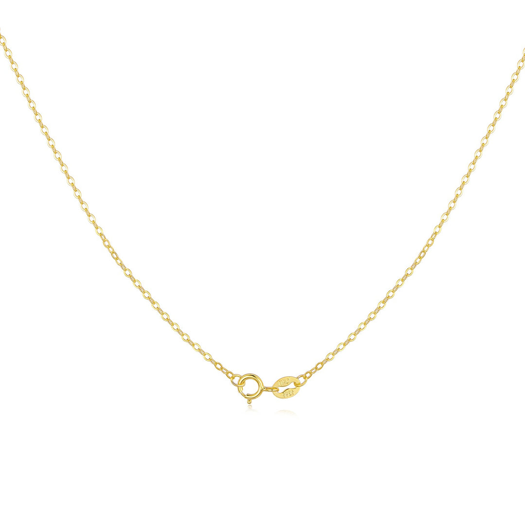 925 Sterling Silver + Plated White Gold Necklace 40cm for Women