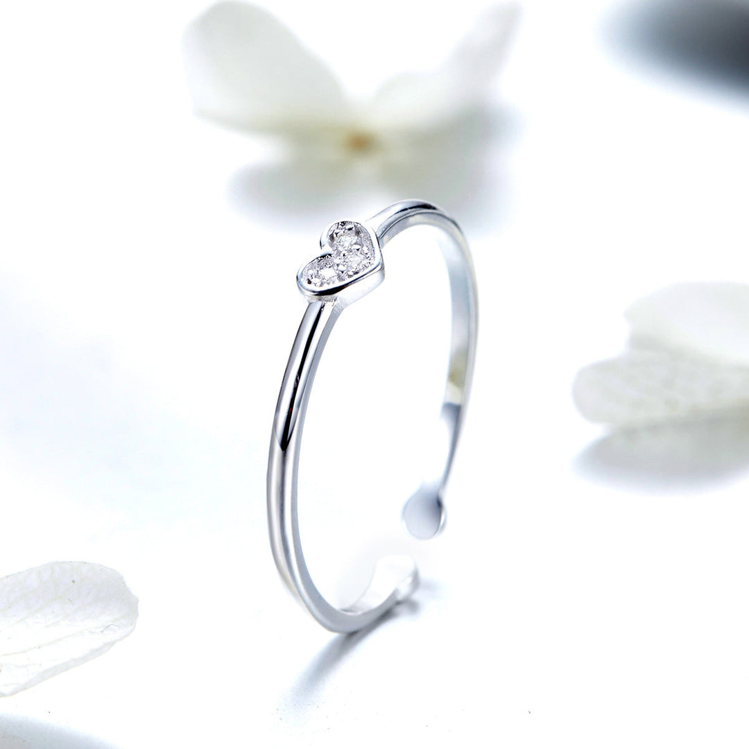 925 Sterling Silver Plated Platinum Pavé Setting CZ Ring