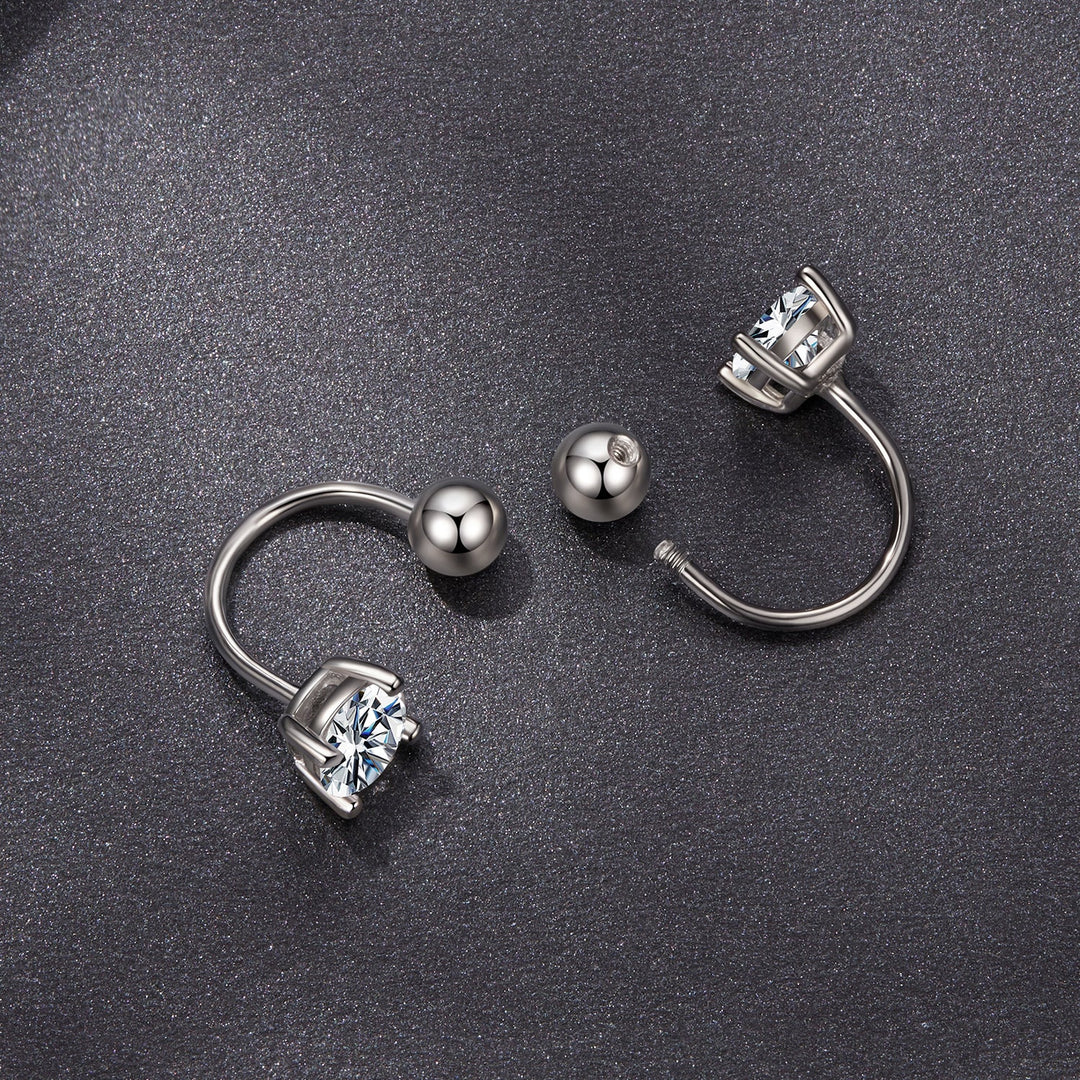 925 Sterling Silver Moissanite 0.1ct Earrings 1.3cm for Women