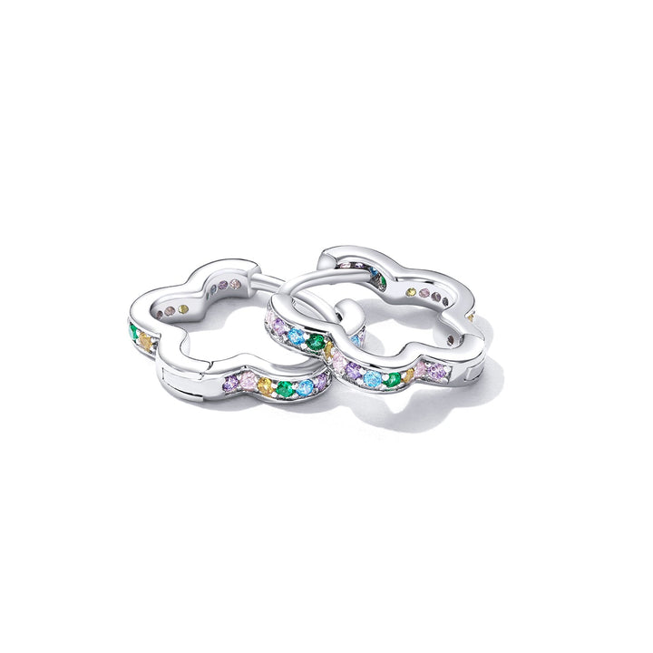 925 Sterling Silver Earrings with Pavé Setting CZ and Platinum Plating for Women