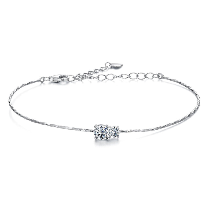 925 Sterling Silver 0.2 Carat Genuine Moissanite Bracelet for Women