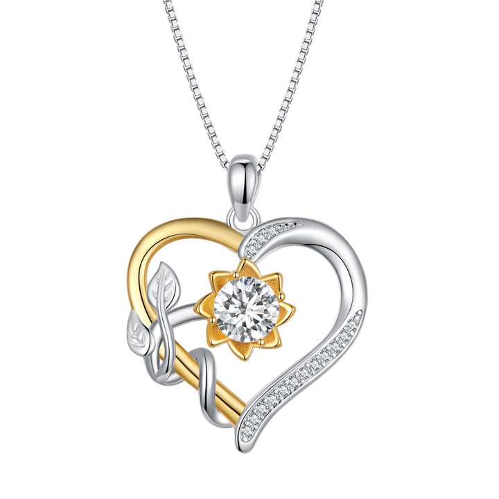 925 Sterling Silver Plated Gold Moissanite Necklace with Pavé Setting for Women
