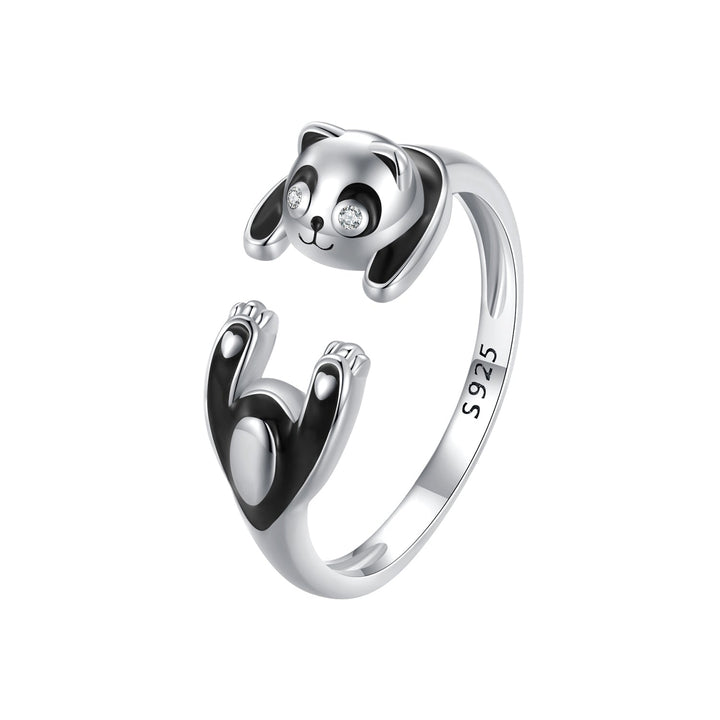 925 Sterling Silver Enamel Process Pavé Setting CZ Ring for Women