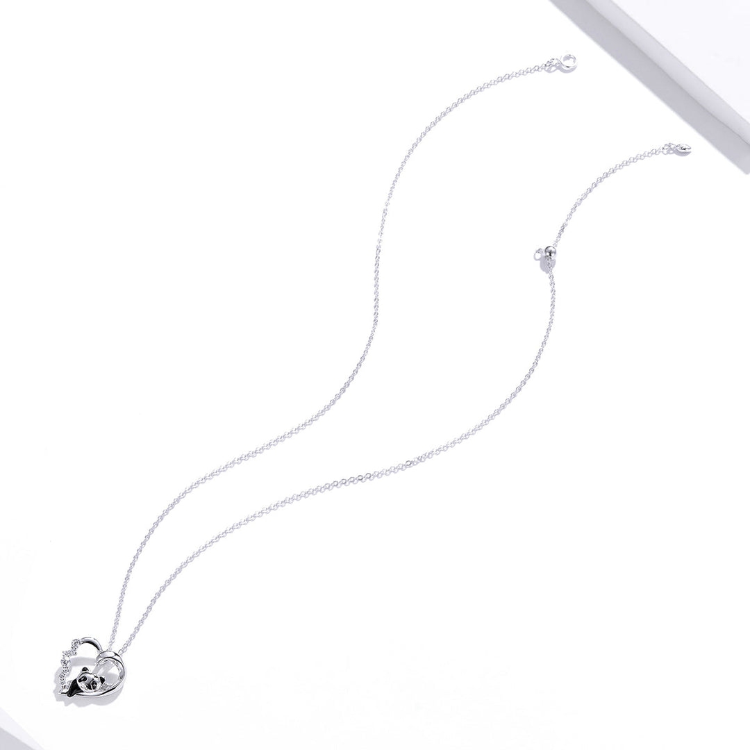 S925 Sterling Silver Adjustable Necklace with CZ and Enamel Pendant