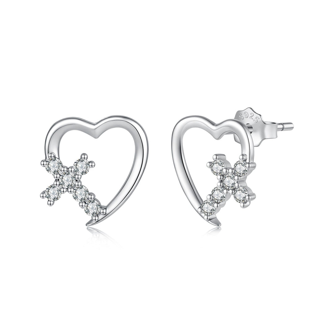 925 Sterling Silver White Gold Plated 1.0x1.0cm Pavé CZ Earrings for Women