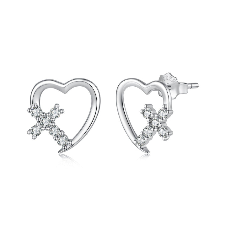 925 Sterling Silver White Gold Plated 1.0x1.0cm Pavé CZ Earrings for Women
