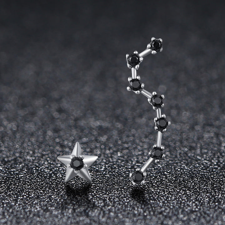 925 Sterling Silver Earrings with Pavé Setting CZ - 2.3cm Height