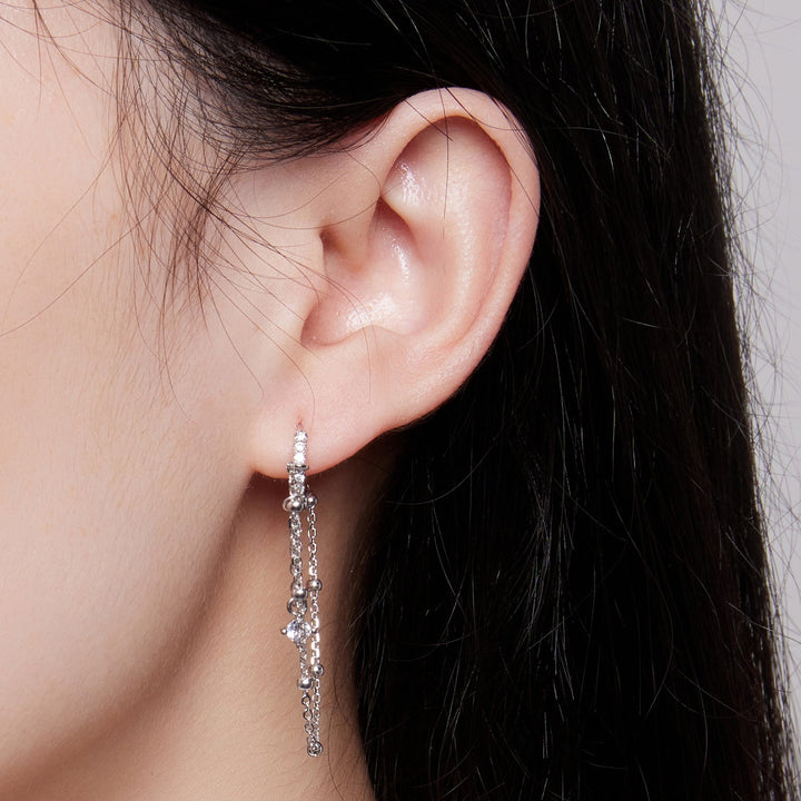 925 Sterling Silver Pavé Setting CZ Earrings for Women