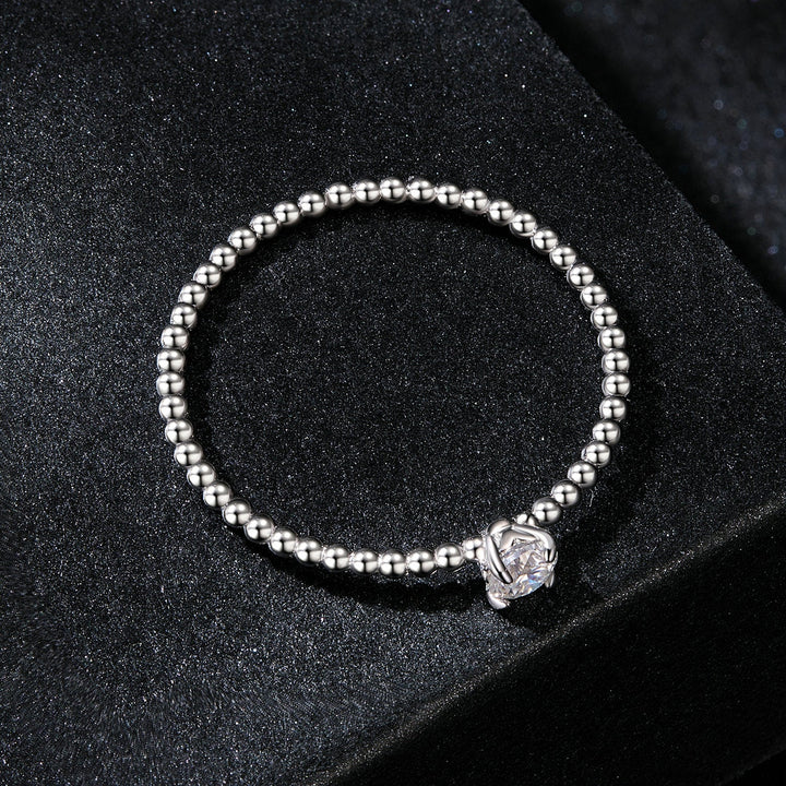 925 Sterling Silver 3mm Moissanite Ring for Women - Size 6
