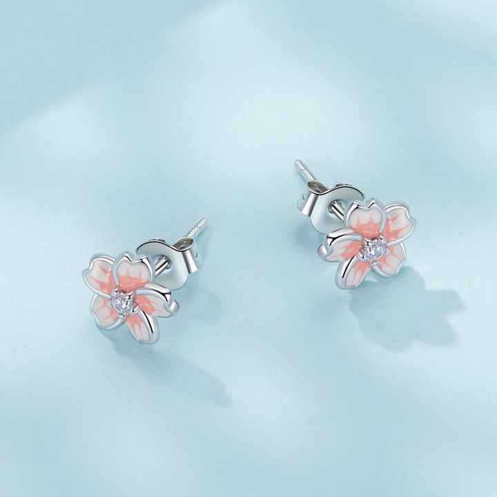 925 Sterling Silver Multi-Color Enamel Pavé CZ Earrings