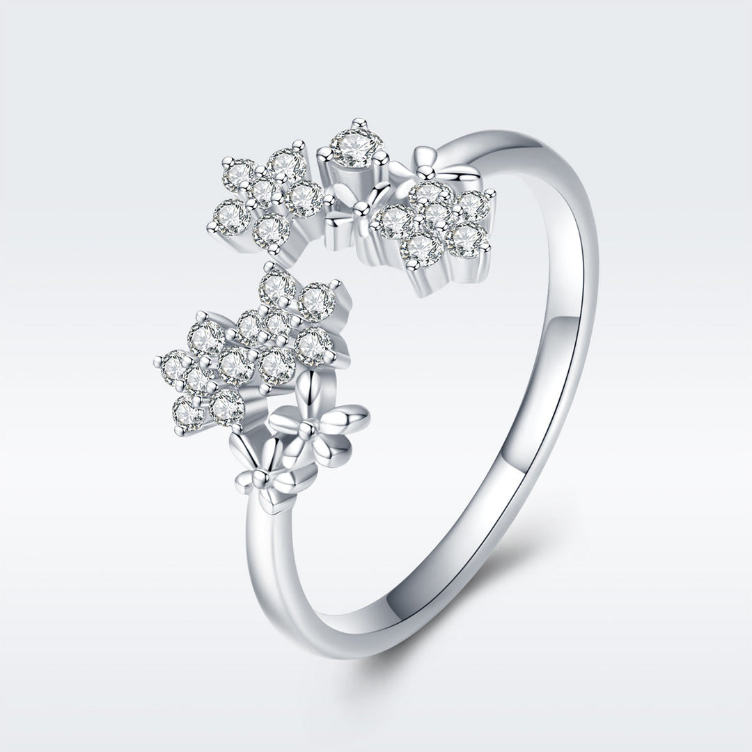 S925 Sterling Silver Pavé Setting CZ Ring for Women