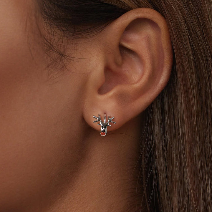 925 Sterling Silver White Gold Plated Pavé Set CZ Earrings for Women