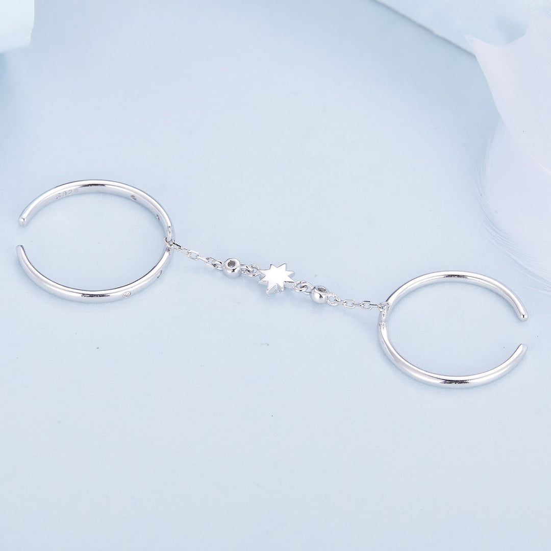 925 Sterling Silver Plated CZ Ring 30mm Chain Length, 1.7mm Width for Women