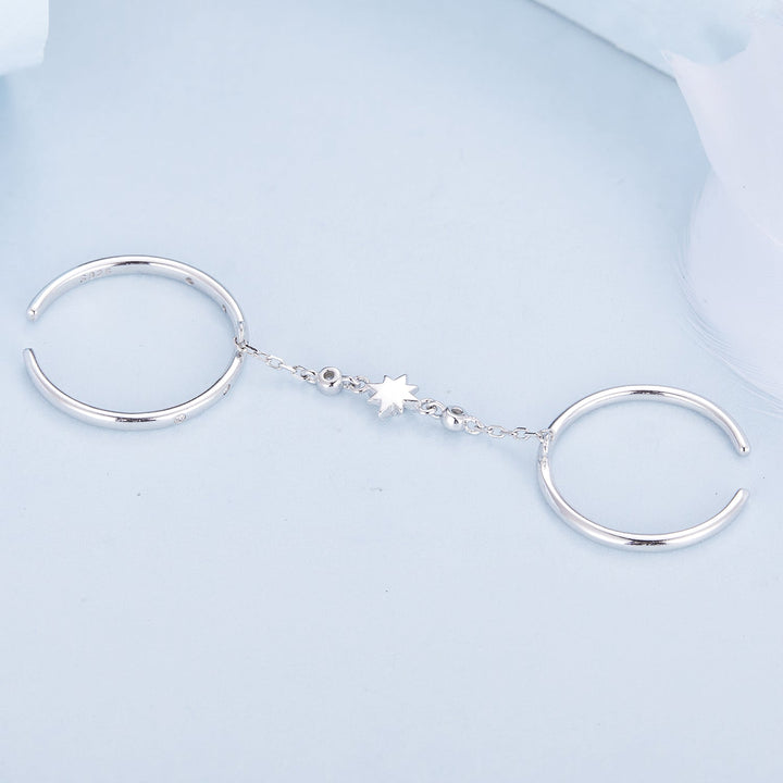 925 Sterling Silver Plated CZ Ring 30mm Chain Length, 1.7mm Width for Women