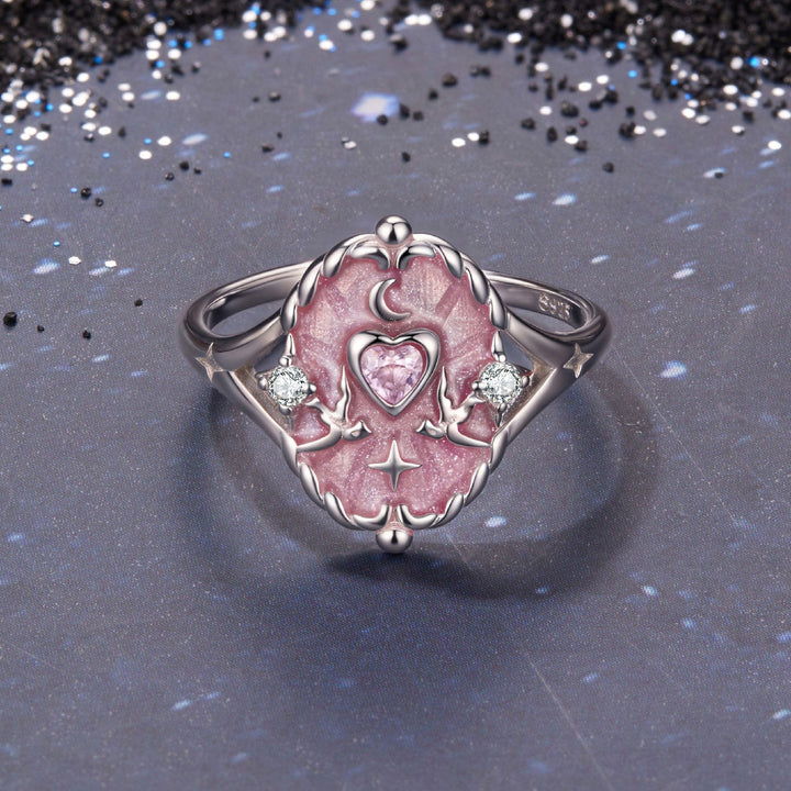 925 Sterling Silver Pendant 0.15cm Enamel CZ Ring for Women