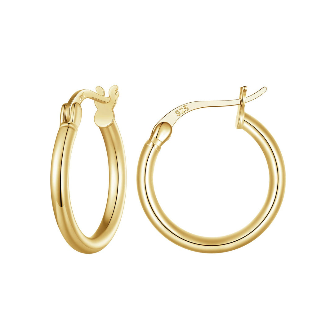 925 Sterling Silver Plated Platinum Earrings 24x2mm for Women