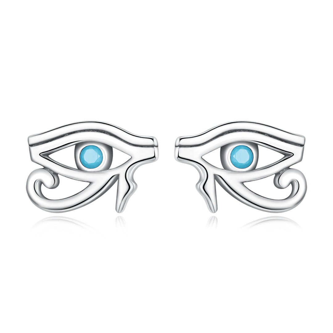 925 Sterling Silver Turquoise Earrings, 0.6*0.9cm, Oxidized Silver Finish for Women