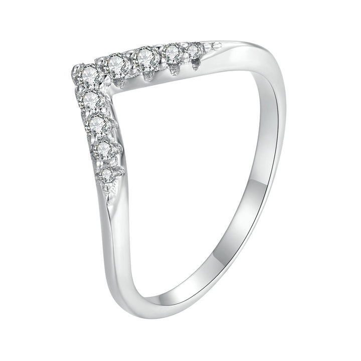 S925 Sterling Silver Moissanite 1.7mm Ring for Women - Size 6