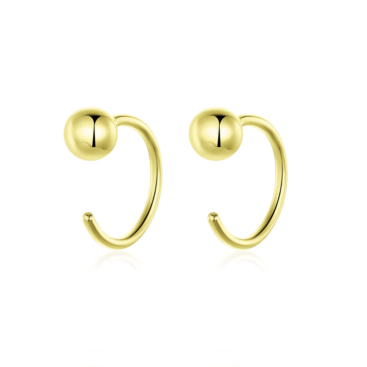 925 Sterling Silver Earrings with Plated Platinum, 1cm Diameter for Women