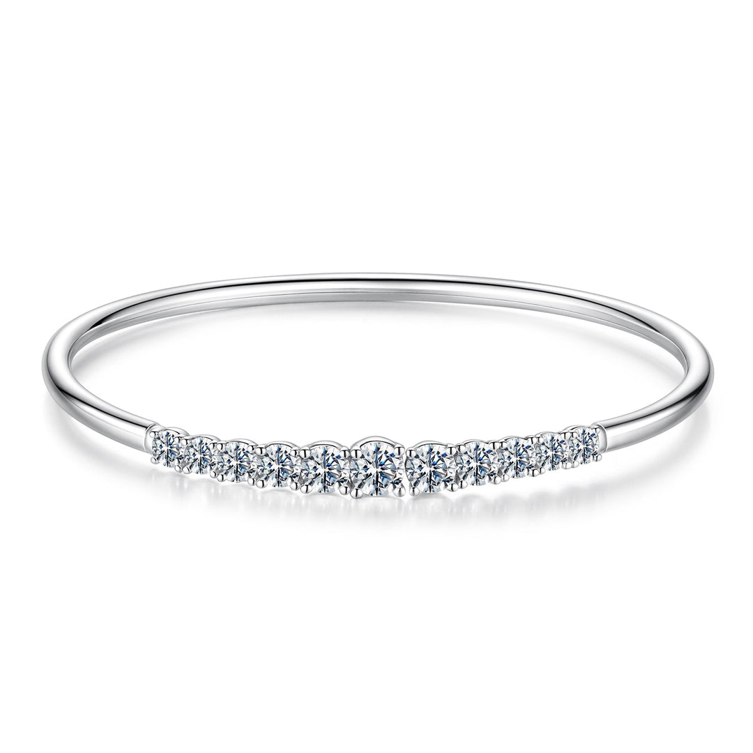 925 Sterling Silver &amp; Moissanite White Gold Plated Bracelet with 0.5cm Moissanite for Women
